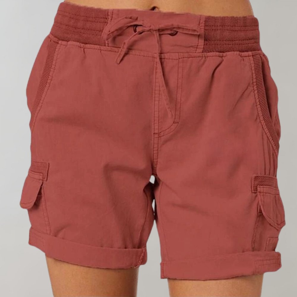 Anna | Dames Hoge Taille Cargo Shorts met Trekkoord