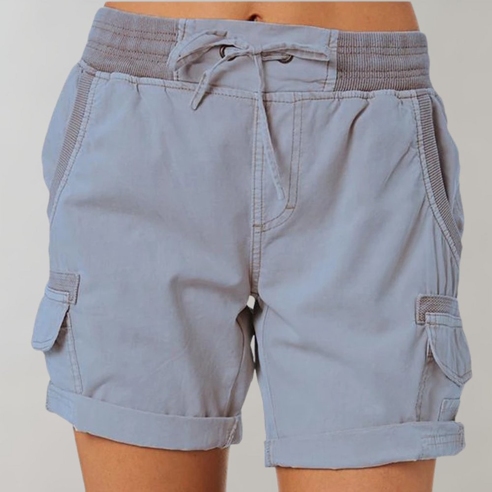 Anna | Dames Hoge Taille Cargo Shorts met Trekkoord