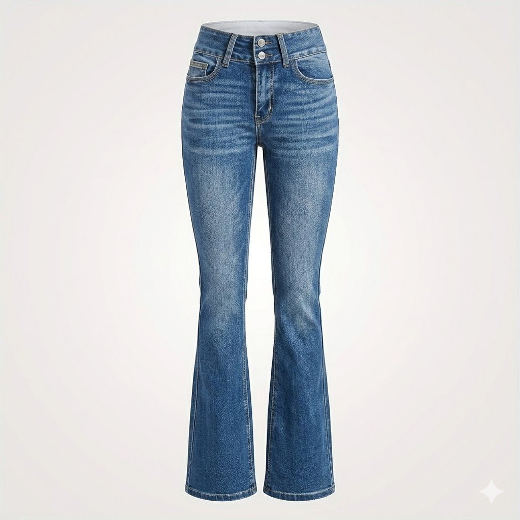 Anna | Dames Hoge Taille Flared Denim Jeans Sculpted Fit