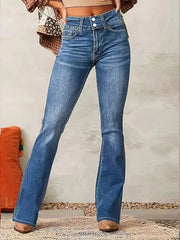 Anna | Dames Hoge Taille Flared Denim Jeans Sculpted Fit