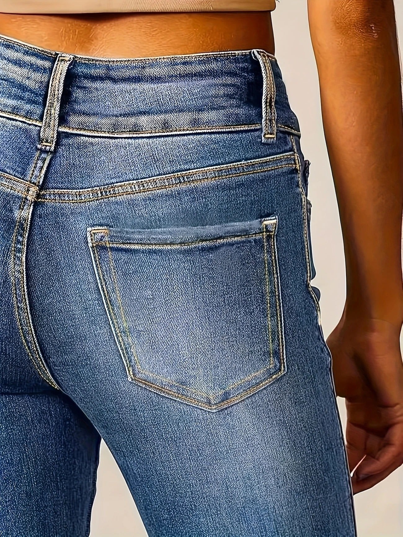 Anna | Dames Hoge Taille Flared Denim Jeans Sculpted Fit