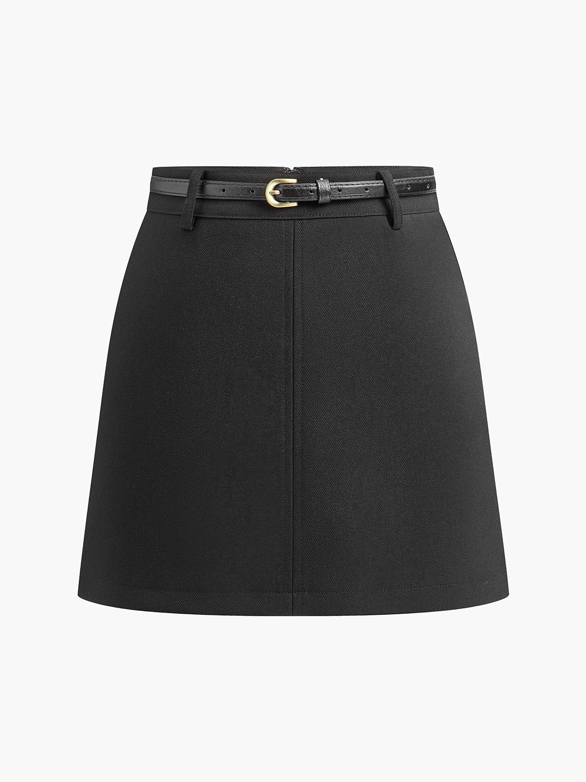 Yara | Dames Hoge Taille Mini Rok met Riem Gestructureerd Geweven