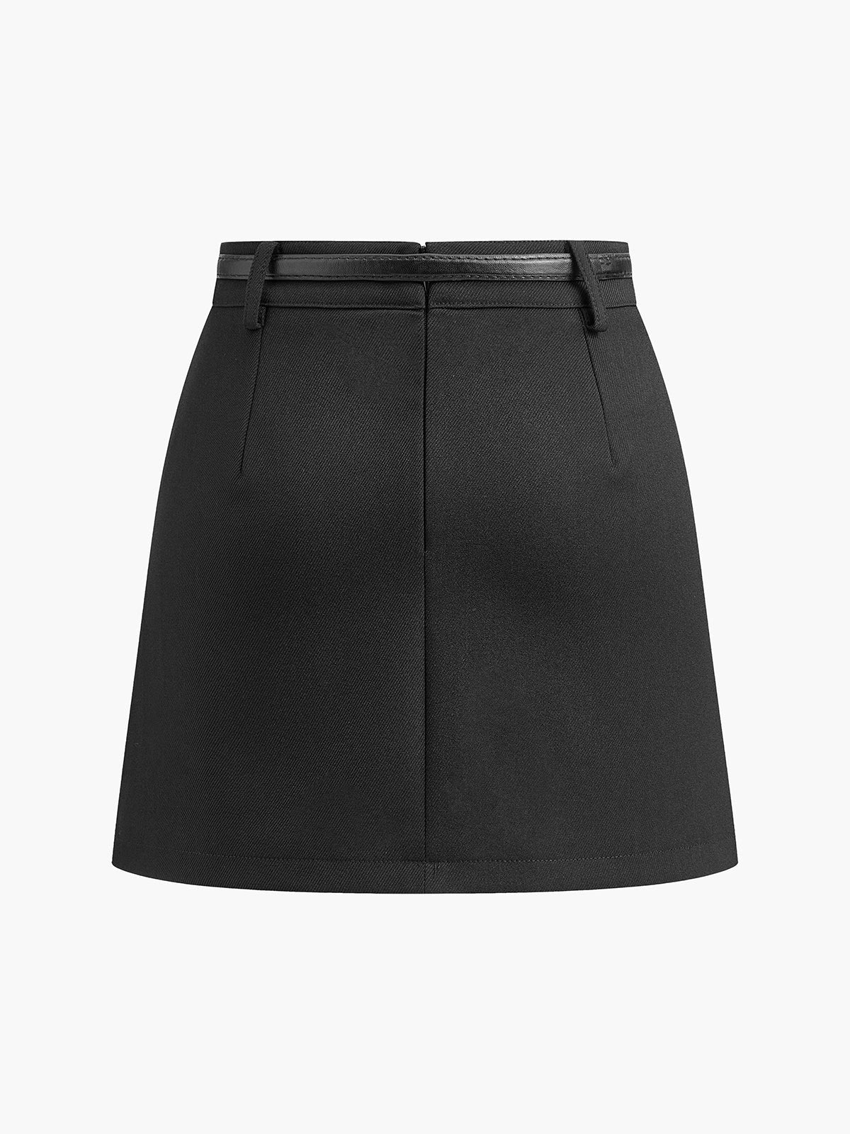 Yara | Dames Hoge Taille Mini Rok met Riem Gestructureerd Geweven