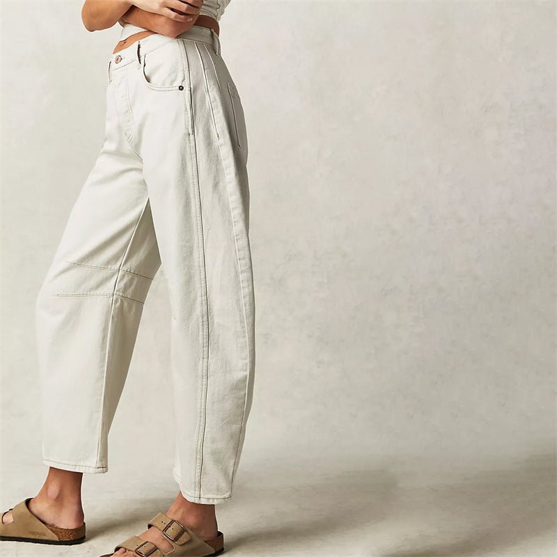 Sara | Dames Hoge Taille Wide-Leg Barrel Jeans Relaxed Fit