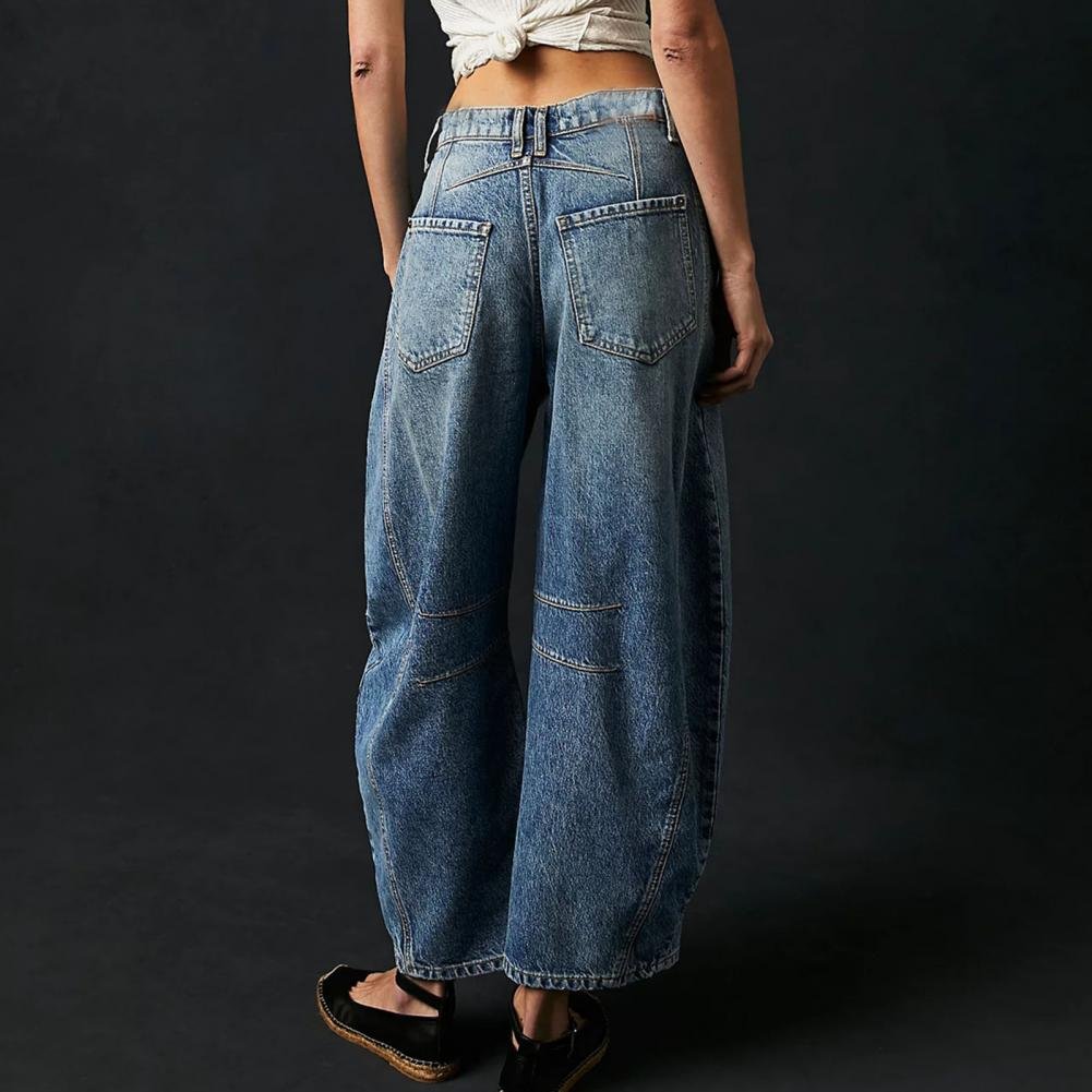 Sara | Dames Hoge Taille Wide-Leg Barrel Jeans Relaxed Fit