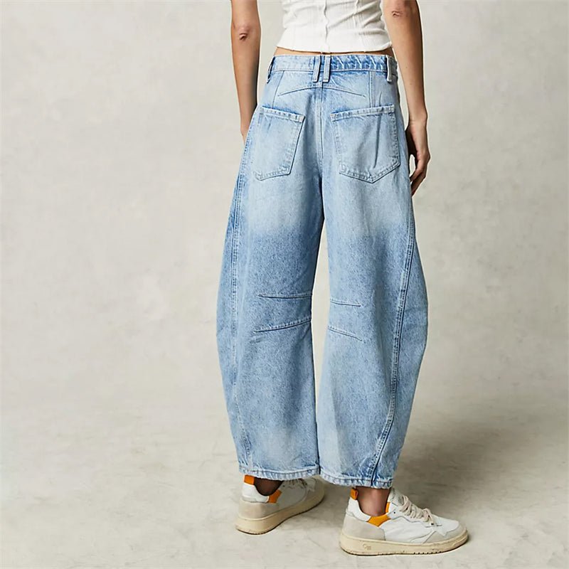 Sara | Dames Hoge Taille Wide-Leg Barrel Jeans Relaxed Fit