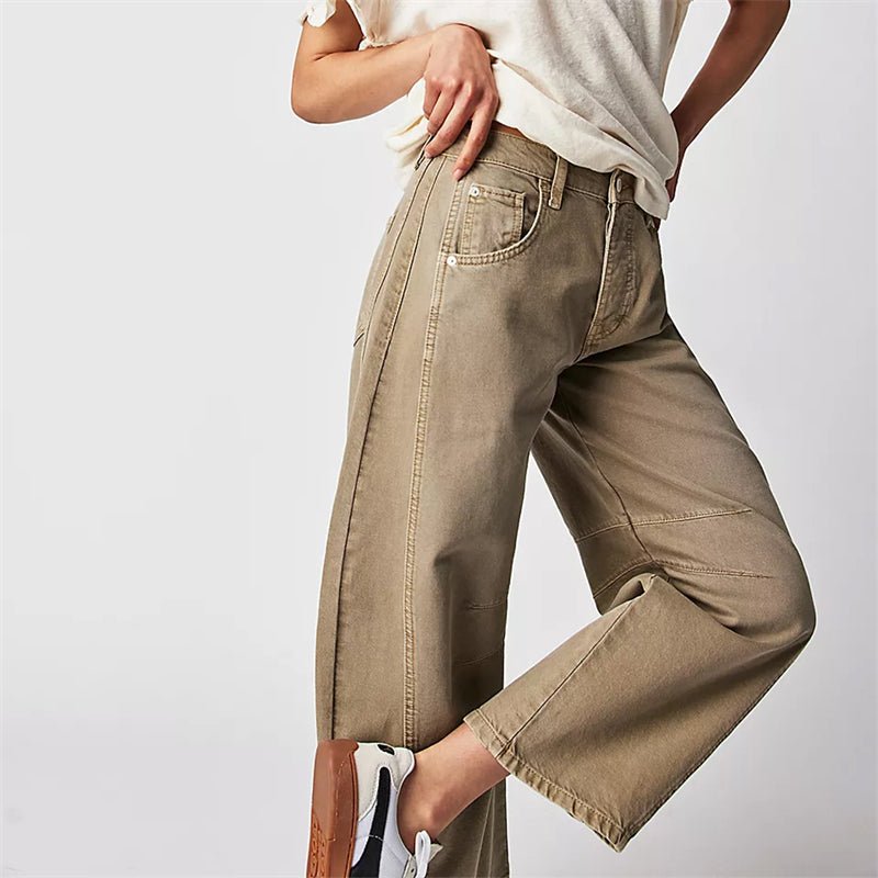 Sara | Dames Hoge Taille Wide-Leg Barrel Jeans Relaxed Fit