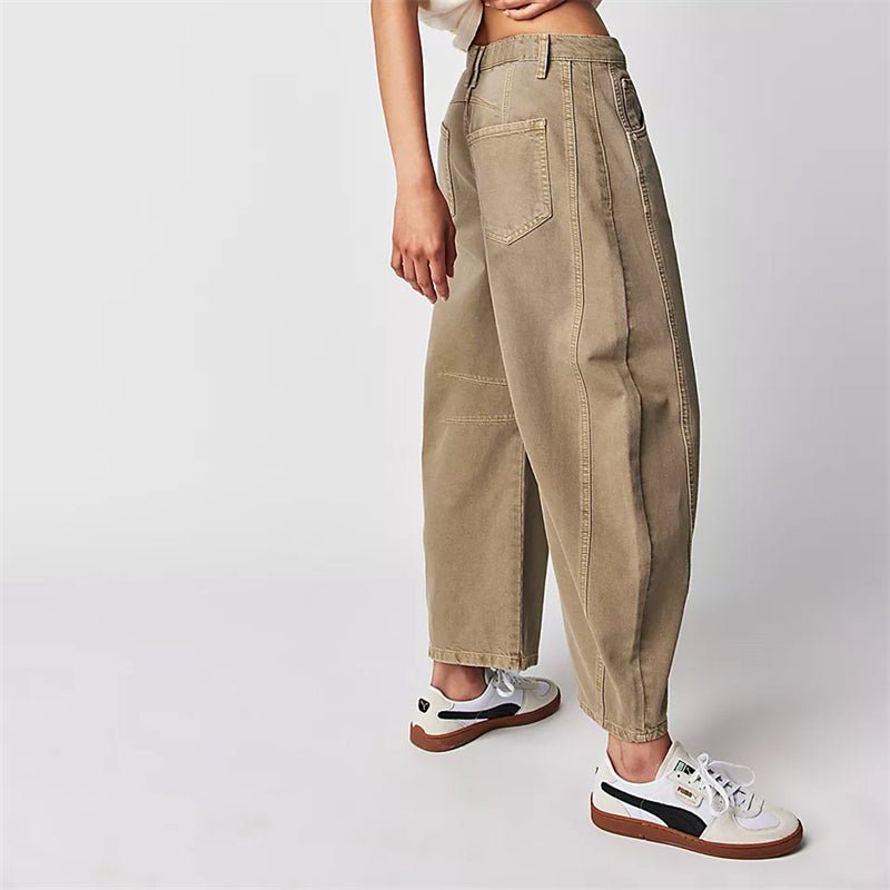 Sara | Dames Hoge Taille Wide-Leg Barrel Jeans Relaxed Fit