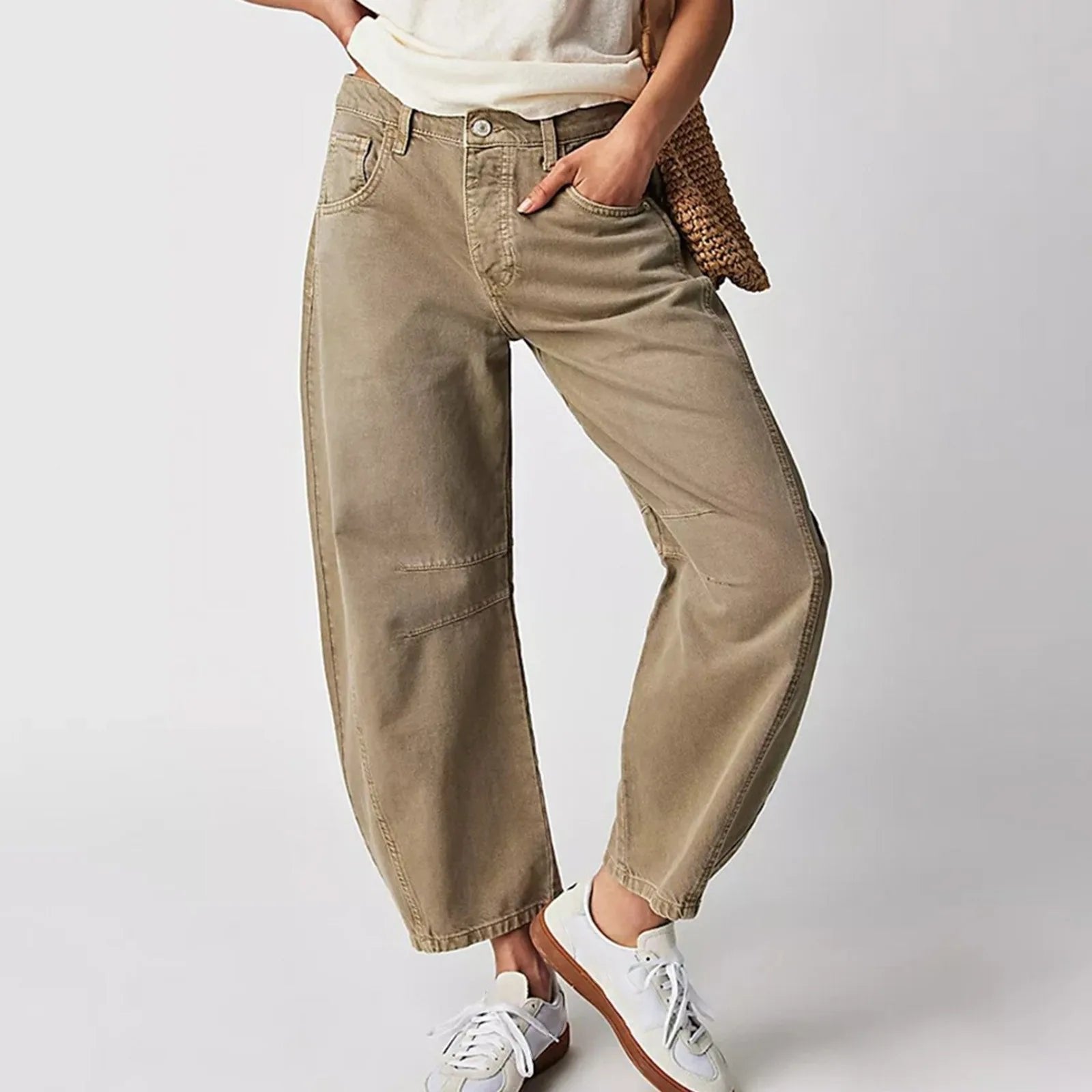 Sara | Dames Hoge Taille Wide-Leg Barrel Jeans Relaxed Fit