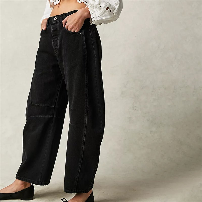 Sara | Dames Hoge Taille Wide-Leg Barrel Jeans Relaxed Fit