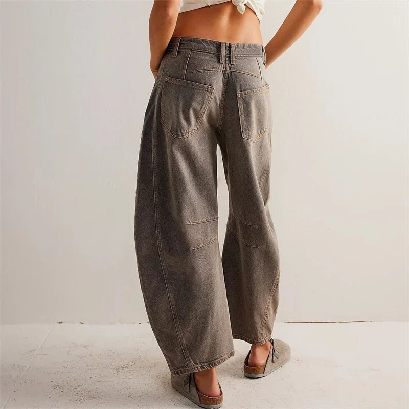 Sara | Dames Hoge Taille Wide-Leg Barrel Jeans Relaxed Fit