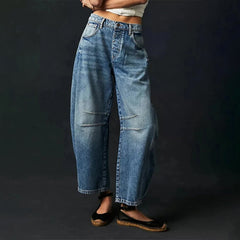 Sara | Dames Hoge Taille Wide-Leg Barrel Jeans Relaxed Fit