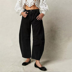 Sara | Dames Hoge Taille Wide-Leg Barrel Jeans Relaxed Fit