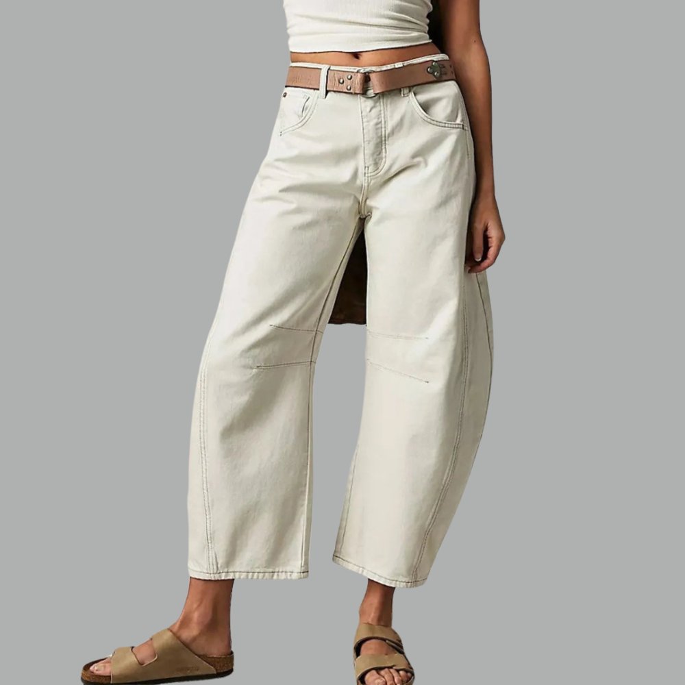 Sara | Dames Hoge Taille Wide-Leg Barrel Jeans Relaxed Fit