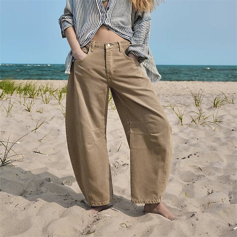 Sara | Dames Hoge Taille Wide-Leg Barrel Jeans Relaxed Fit