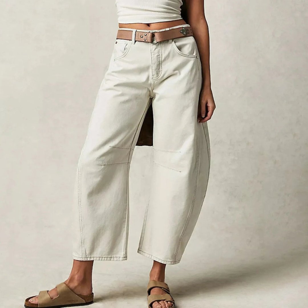 Sara | Dames Hoge Taille Wide-Leg Barrel Jeans Relaxed Fit