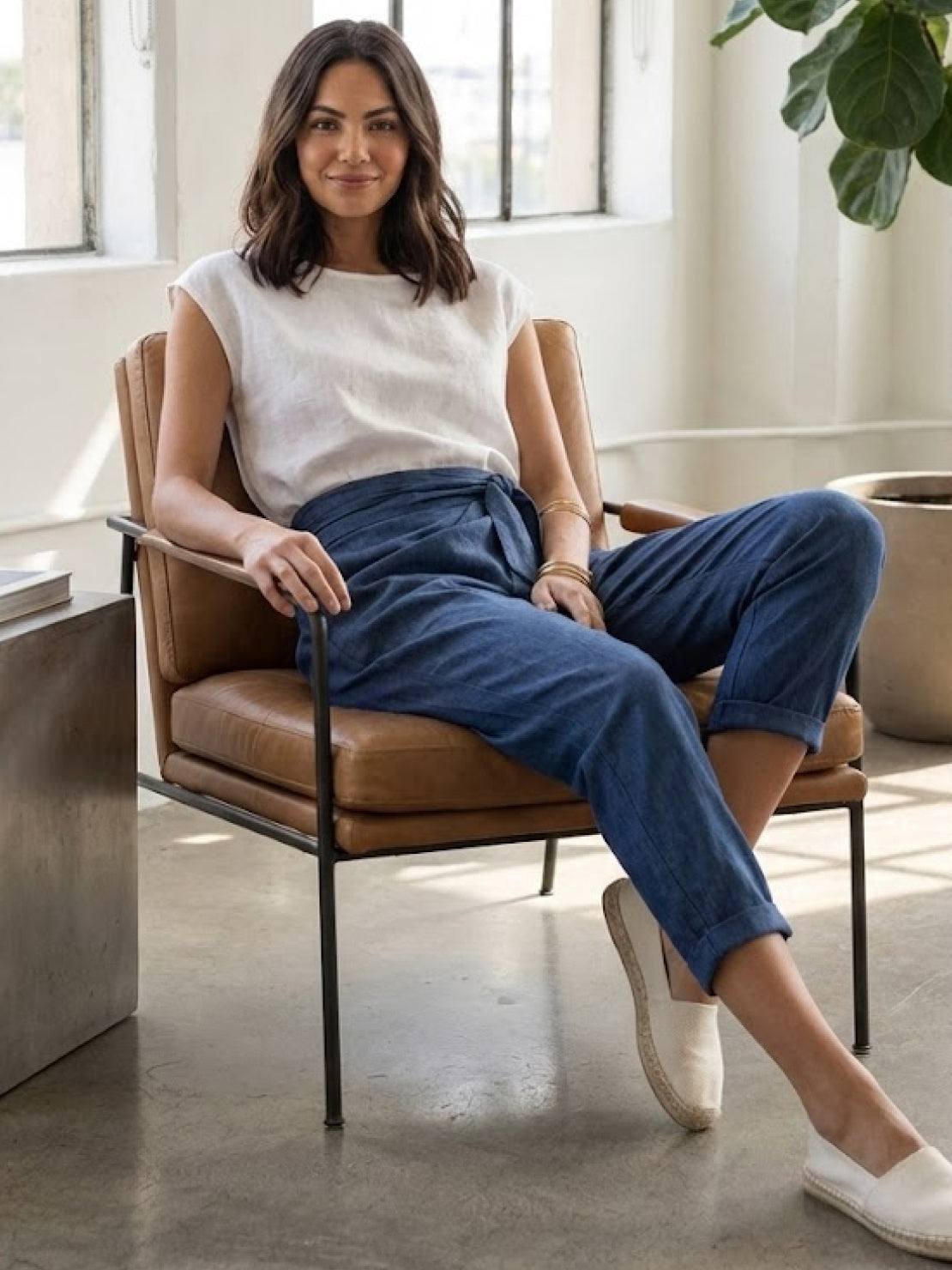 Lisa | Dames Hoge Taille Wikkel Cropped Toelopende Broek