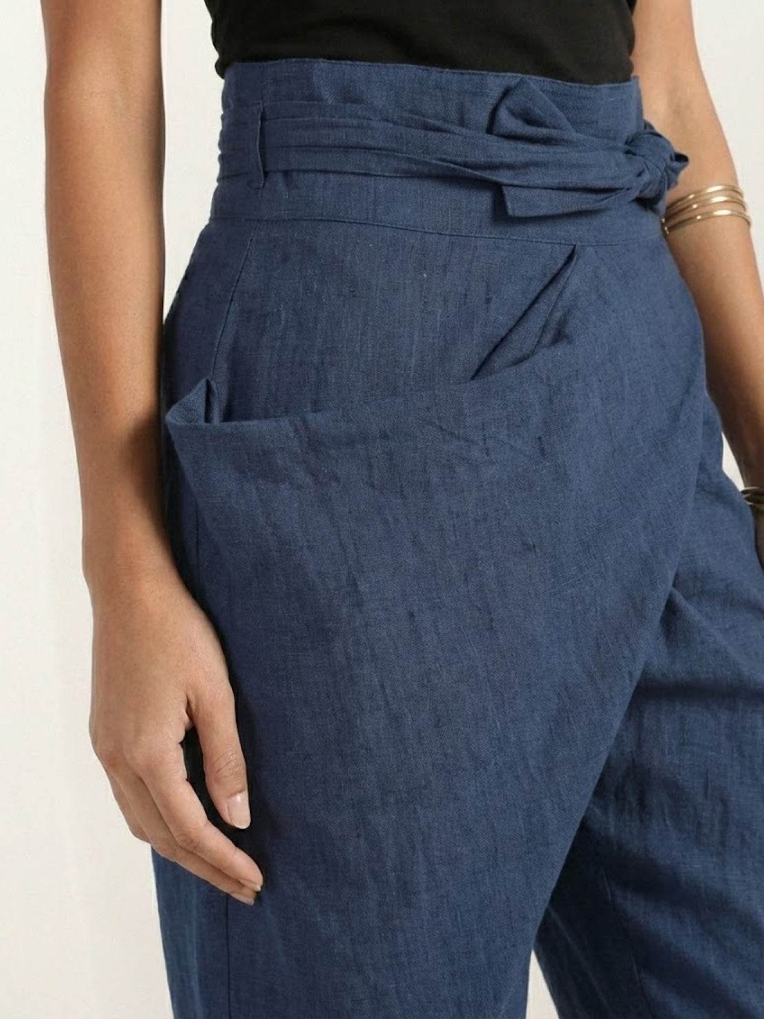 Lisa | Dames Hoge Taille Wikkel Cropped Toelopende Broek