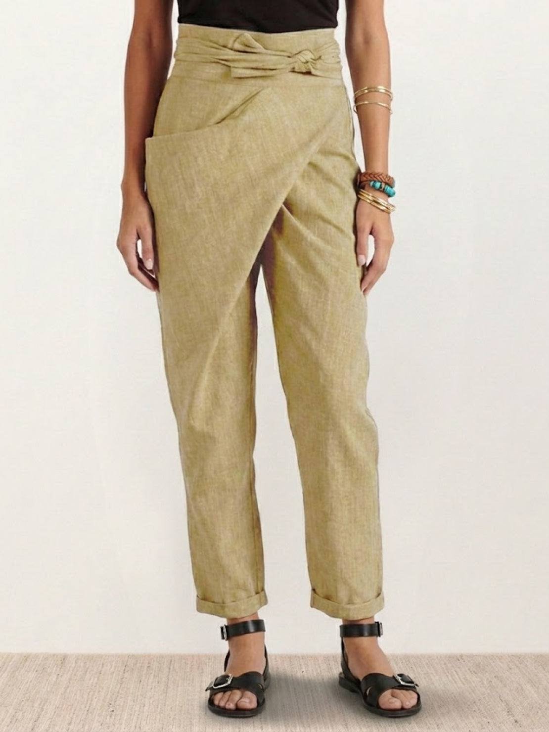 Lisa | Dames Hoge Taille Wikkel Cropped Toelopende Broek