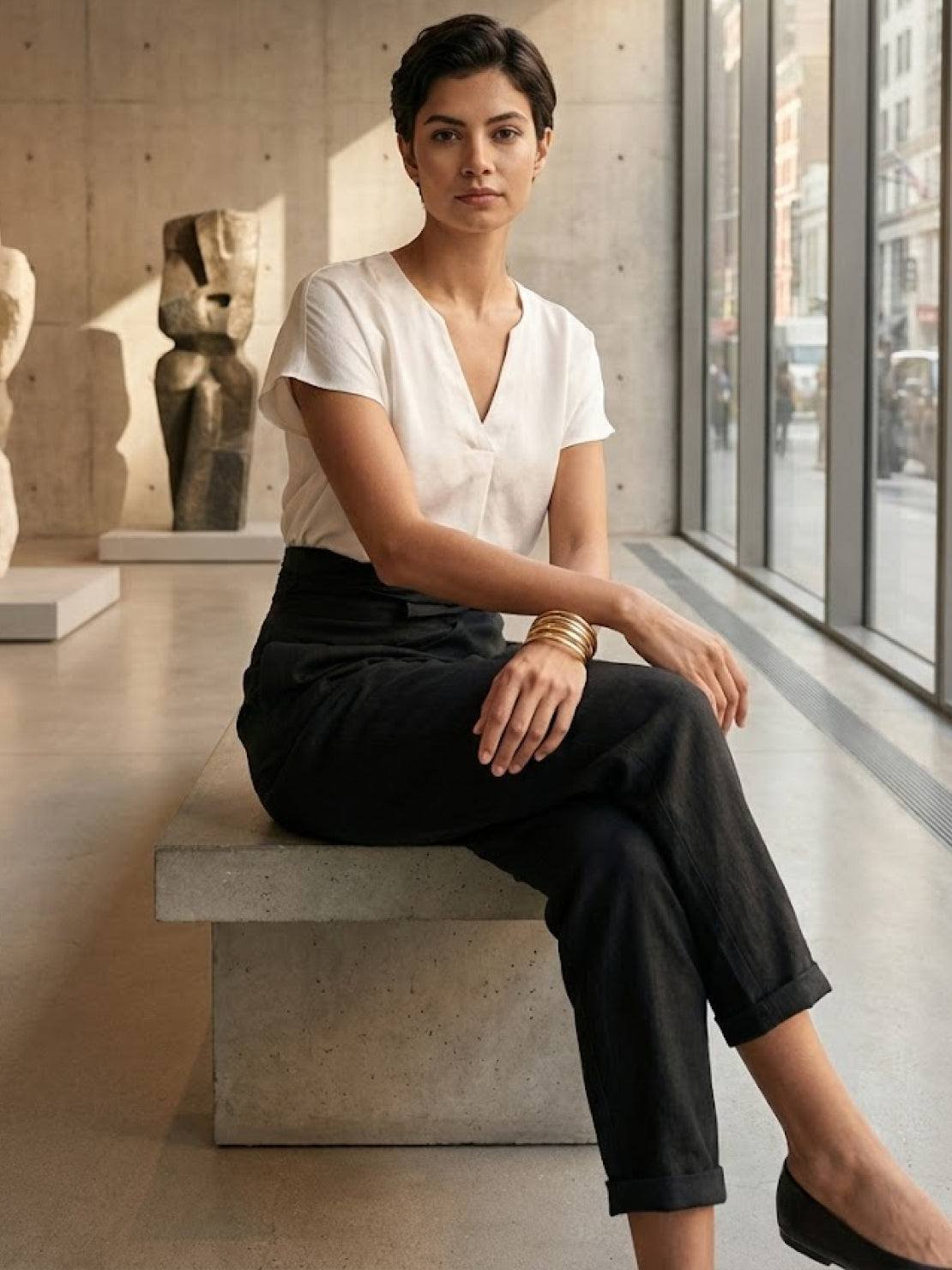 Lisa | Dames Hoge Taille Wikkel Cropped Toelopende Broek