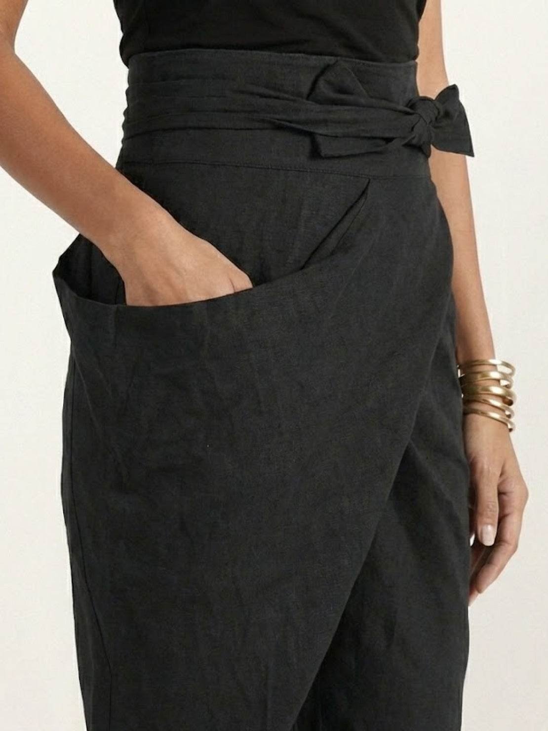 Lisa | Dames Hoge Taille Wikkel Cropped Toelopende Broek