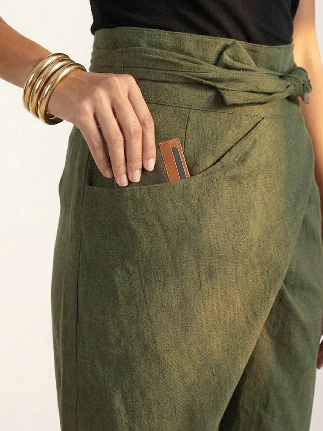 Lisa | Dames Hoge Taille Wikkel Cropped Toelopende Broek