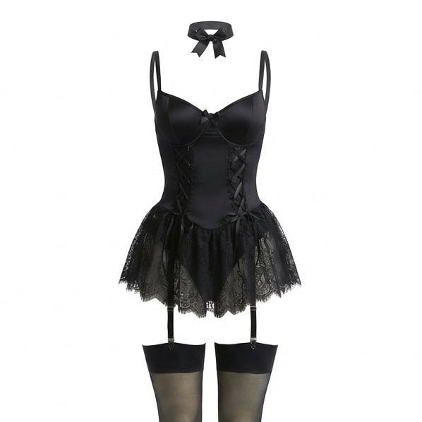 Lotte | Dames Kanten Bustier Teddy met Jarretelbandjes