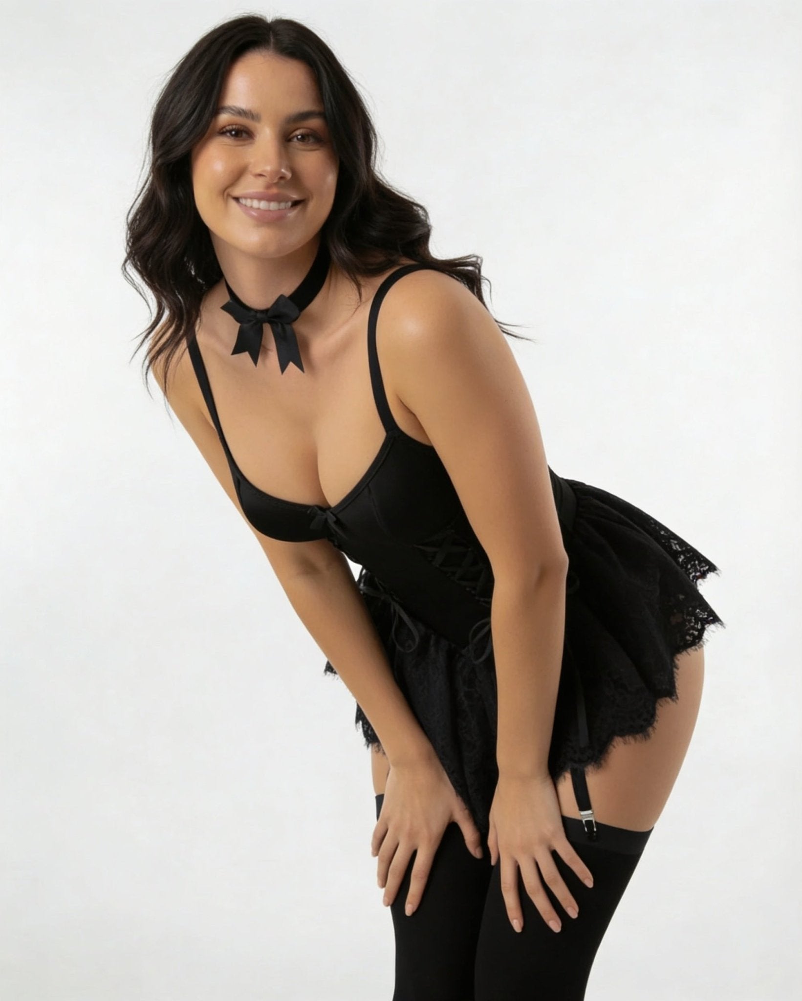 Lotte | Dames Kanten Bustier Teddy met Jarretelbandjes