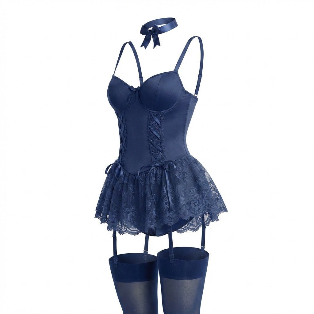 Lotte | Dames Kanten Bustier Teddy met Jarretelbandjes