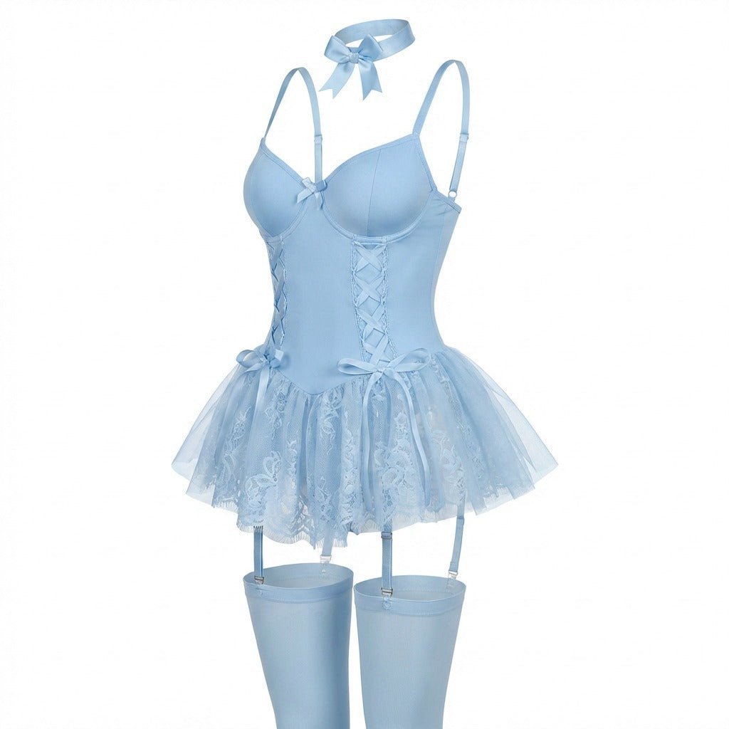 Lotte | Dames Kanten Bustier Teddy met Jarretelbandjes