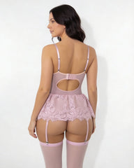 Lotte | Dames Kanten Bustier Teddy met Jarretelbandjes