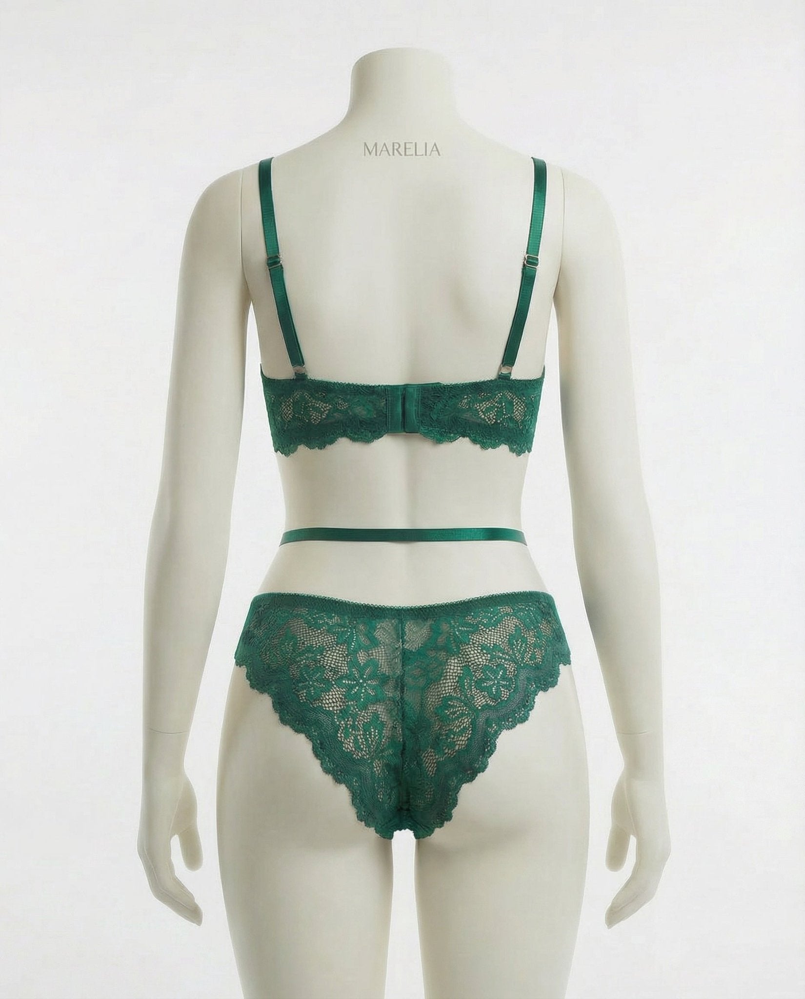 Eva | Dames Kanten Lingerie Set met Beugel BH Jarretellegordel Slip en Kousen