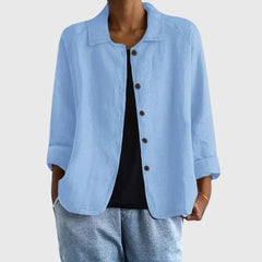 Julia | Dames Katoenen Lichtgewicht Knoop Blazer