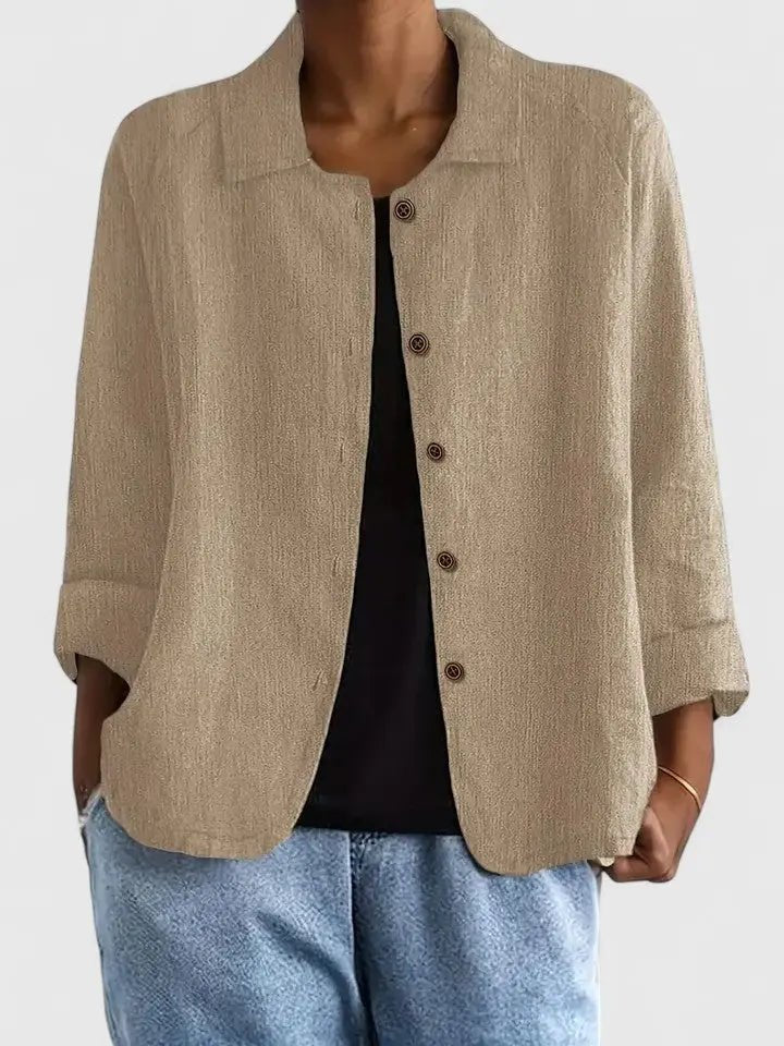 Julia | Dames Katoenen Lichtgewicht Knoop Blazer