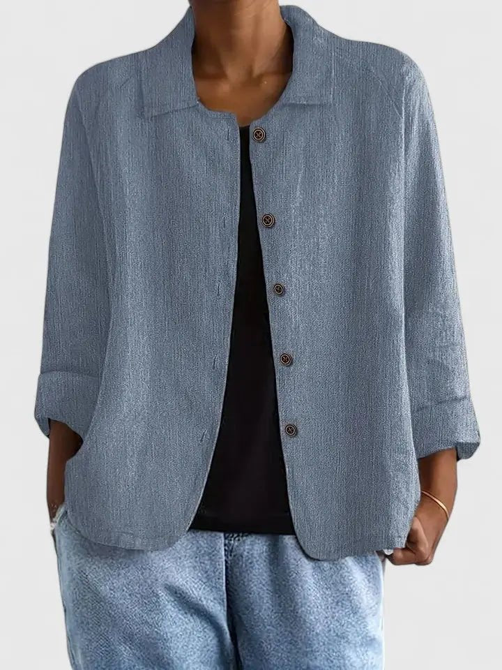 Julia | Dames Katoenen Lichtgewicht Knoop Blazer