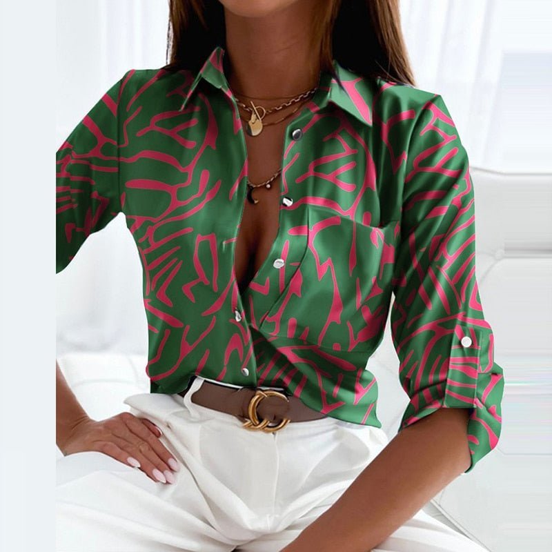 Nina | Dames Klassieke Kraag Polyester Blouse