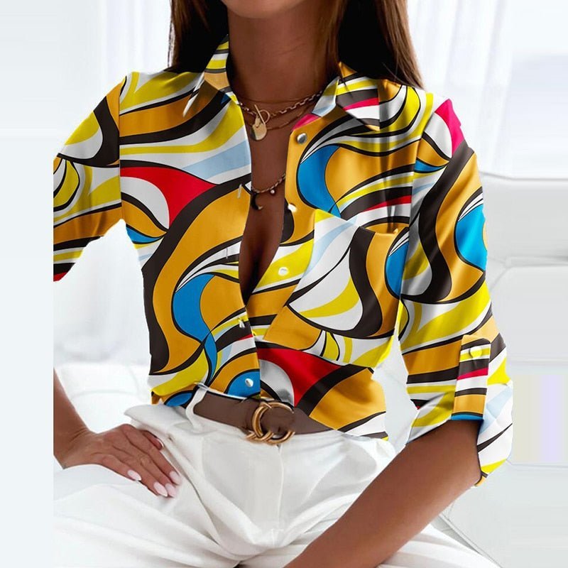 Nina | Dames Klassieke Kraag Polyester Blouse