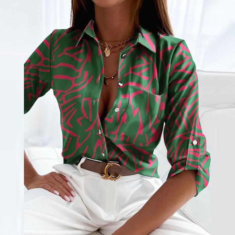 Nina | Dames Klassieke Kraag Polyester Blouse