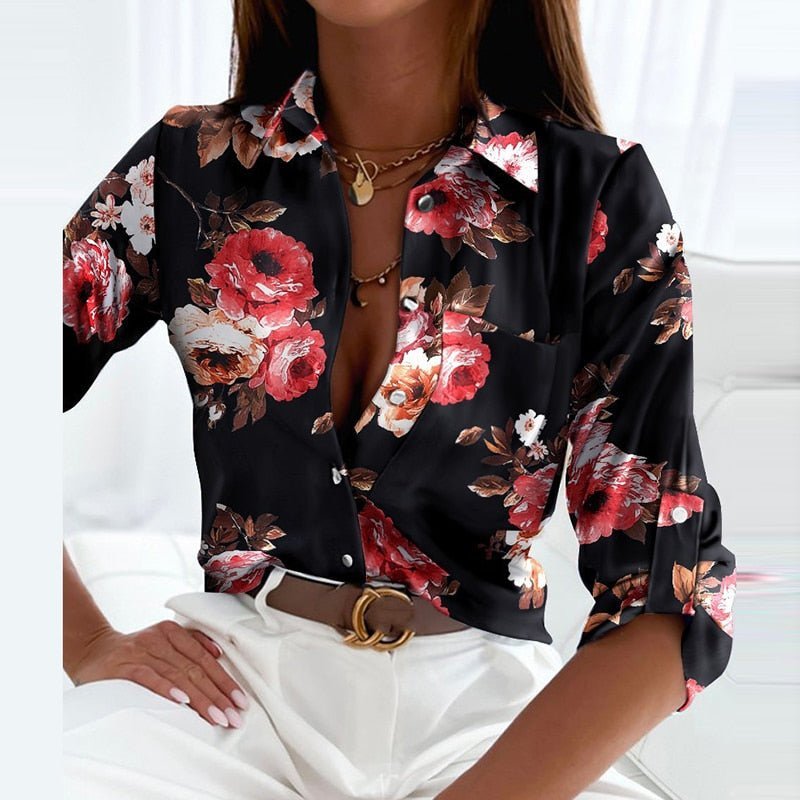 Nina | Dames Klassieke Kraag Polyester Blouse