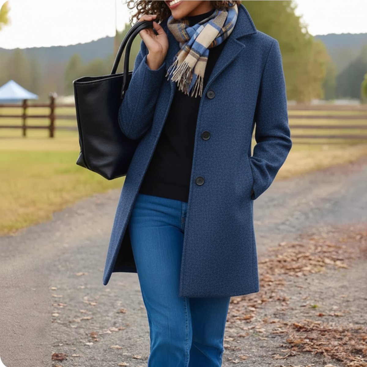 Roos | Dames Klassieke Midi Knoop Women Coat Elegante Snit