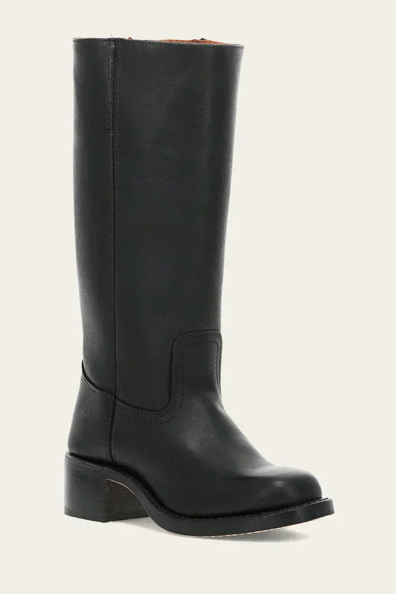 Nina | Dames Kniehoge Leren Slim-Fit Laarzen Gestructureerde Zool
