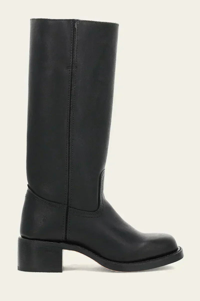 Nina | Dames Kniehoge Leren Slim-Fit Laarzen Gestructureerde Zool