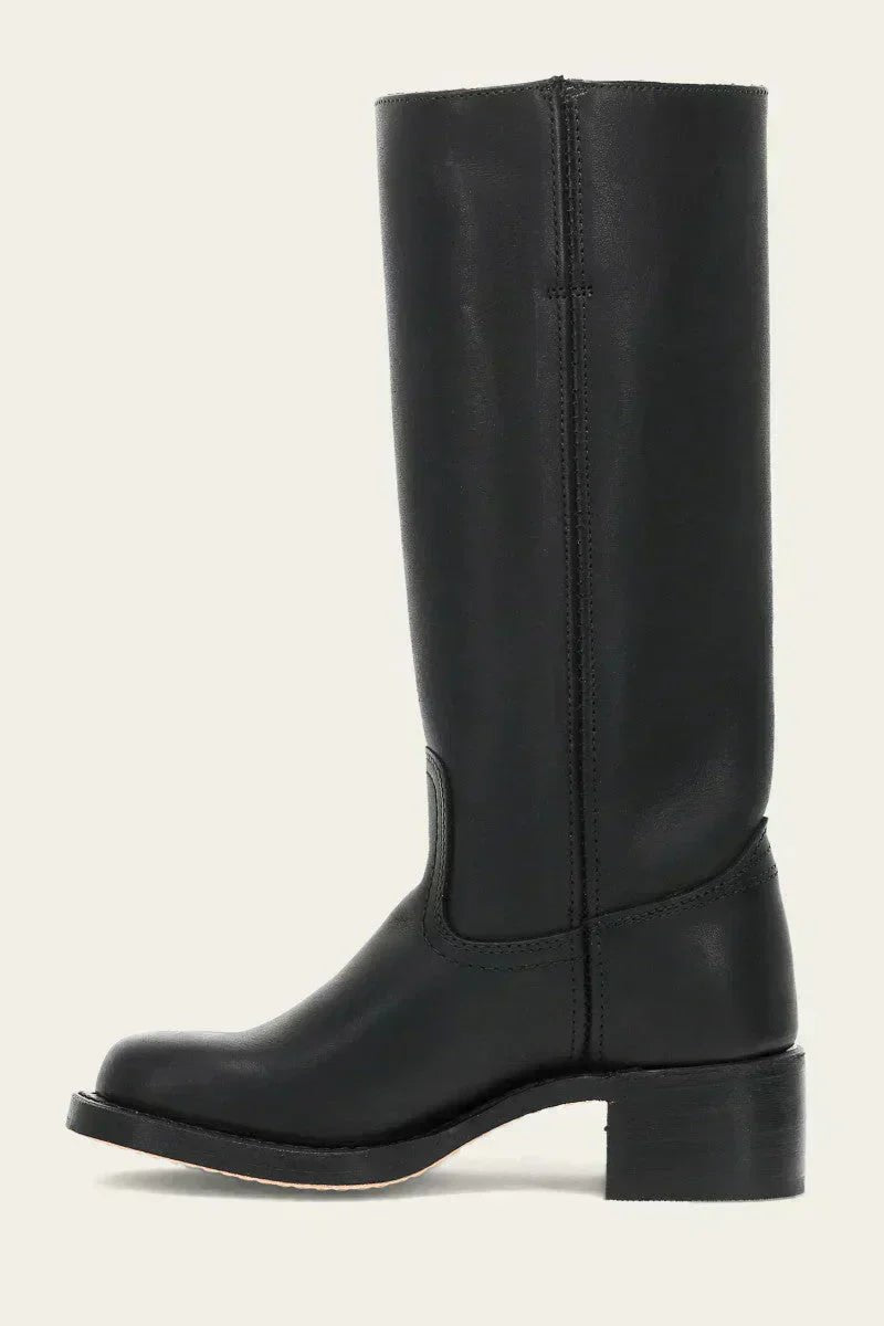 Nina | Dames Kniehoge Leren Slim-Fit Laarzen Gestructureerde Zool