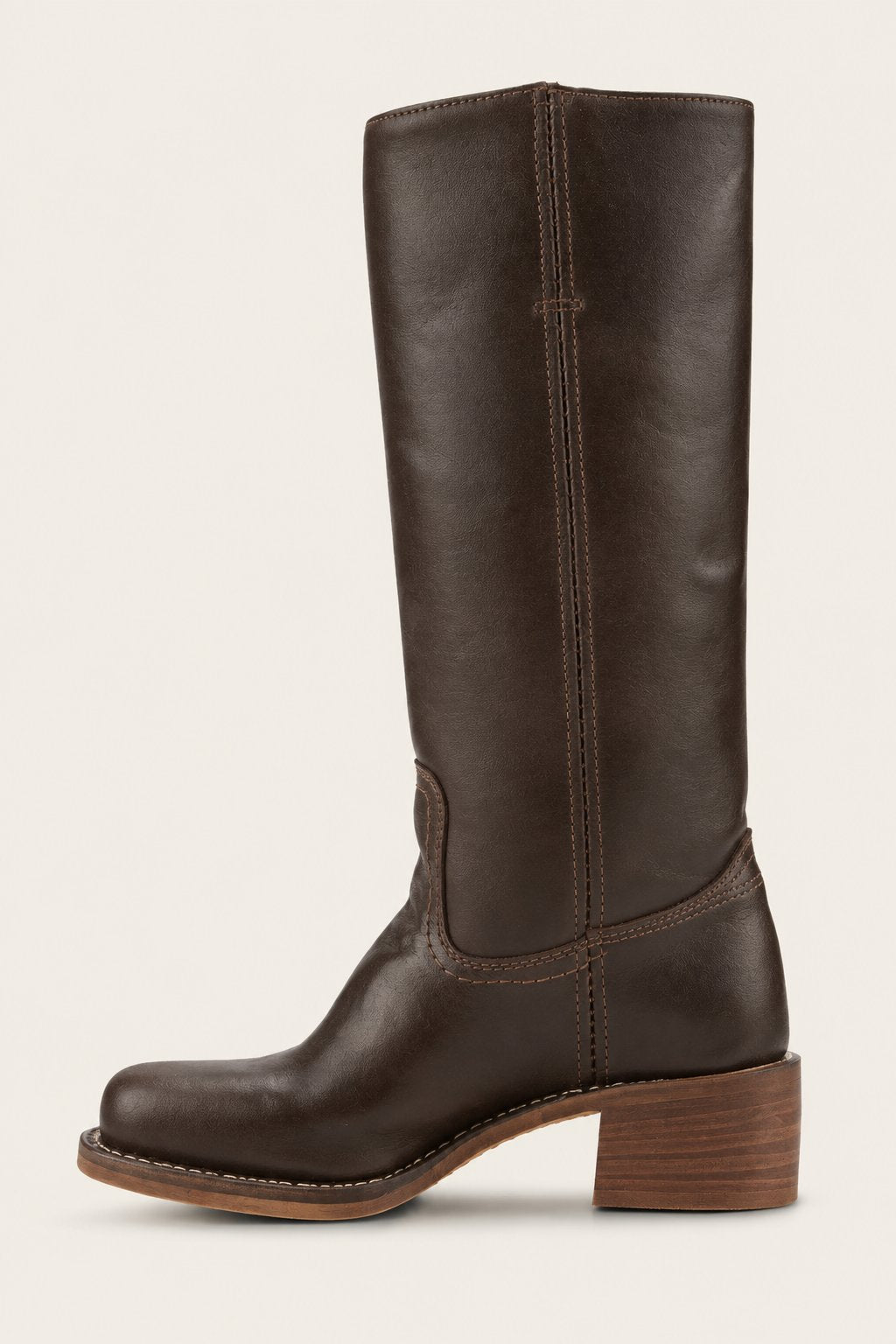 Nina | Dames Kniehoge Leren Slim-Fit Laarzen Gestructureerde Zool