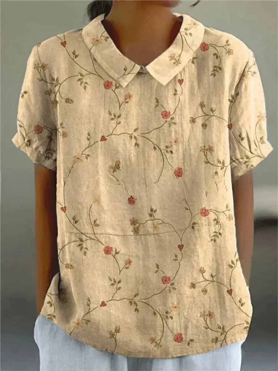 Sophie | Dames Korte Mouw Bloemenprint Casual Blouse