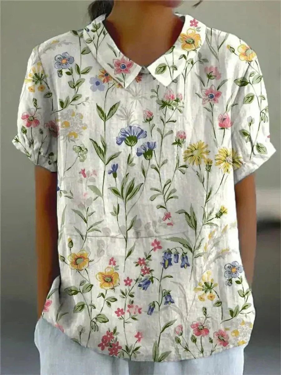 Sophie | Dames Korte Mouw Bloemenprint Casual Blouse