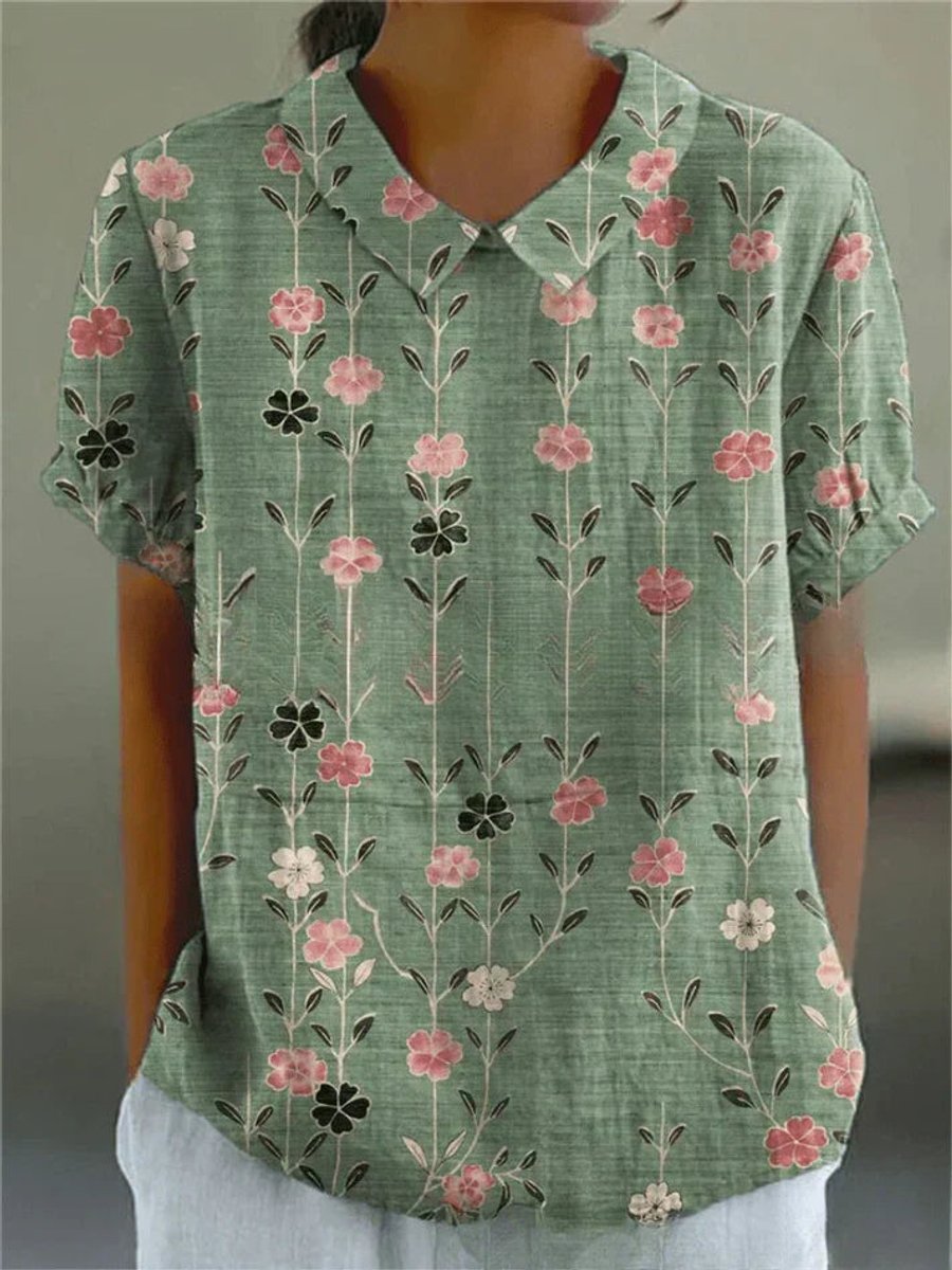 Sophie | Dames Korte Mouw Bloemenprint Casual Blouse