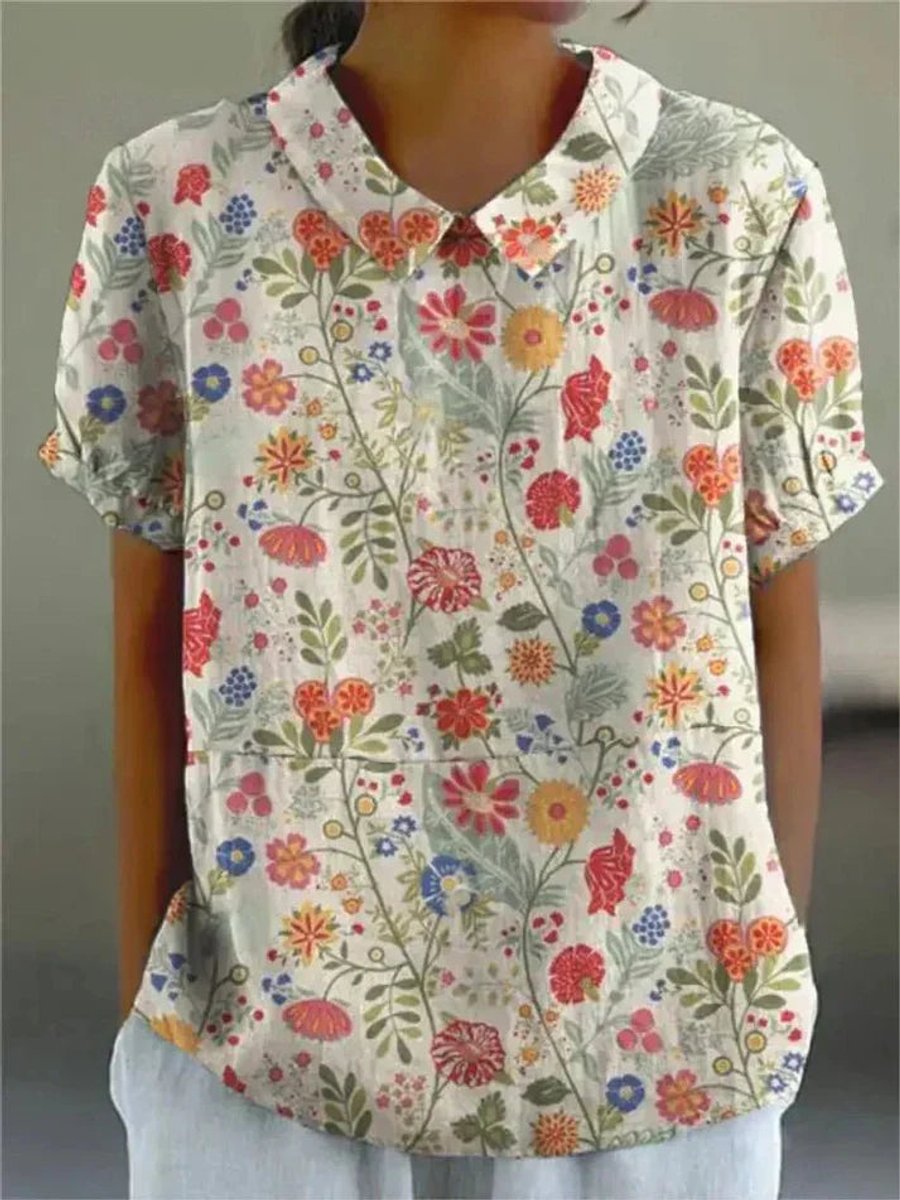 Sophie | Dames Korte Mouw Bloemenprint Casual Blouse