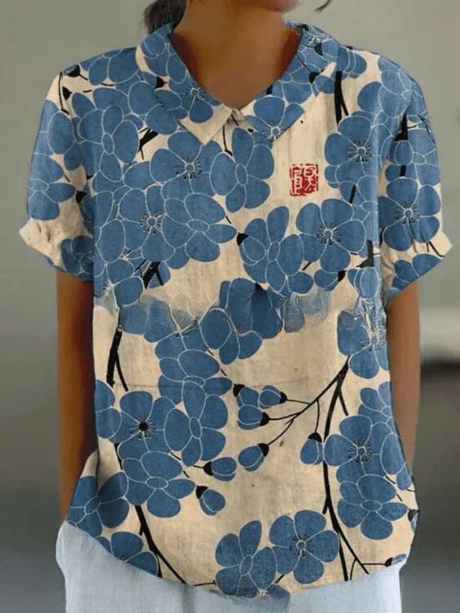 Sophie | Dames Korte Mouw Bloemenprint Casual Blouse