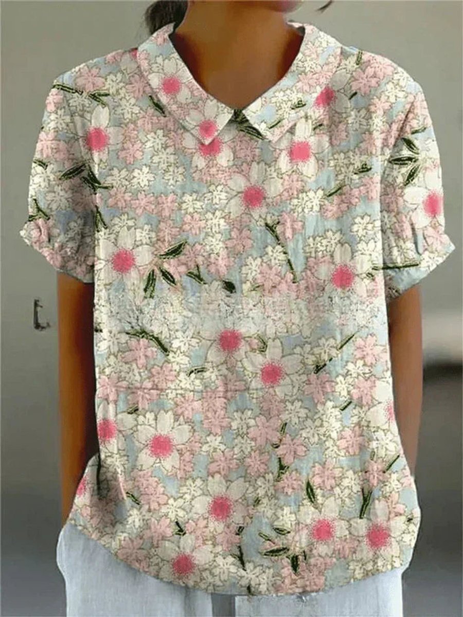 Sophie | Dames Korte Mouw Bloemenprint Casual Blouse